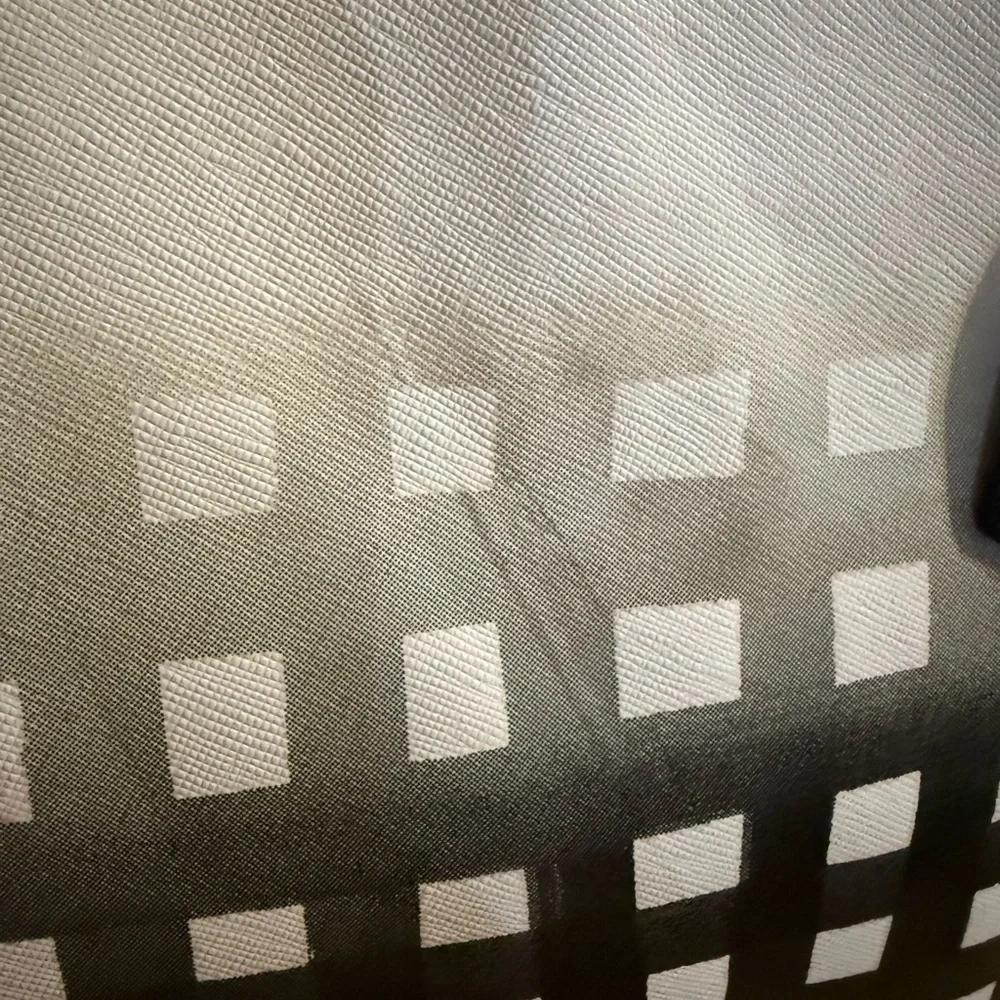 Coach Madison East West Tote Gingham Black & White Print Saffiano Leather - Picture 6 of 17